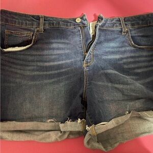 Fashion Nova Dark Blue Jean Shorts